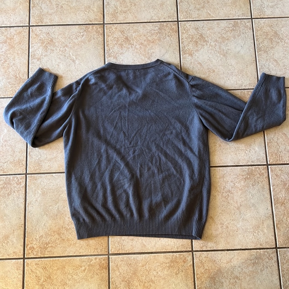 Lorenzo Magini Made in Italy Wool & Cashmere Blend‎ Gray Vneck Sweater, Sz XL - Picture 2 of 7